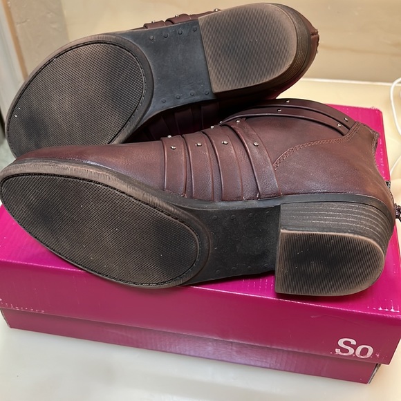 Ankle Boot size 8 Wine color - Picture 8 of 9